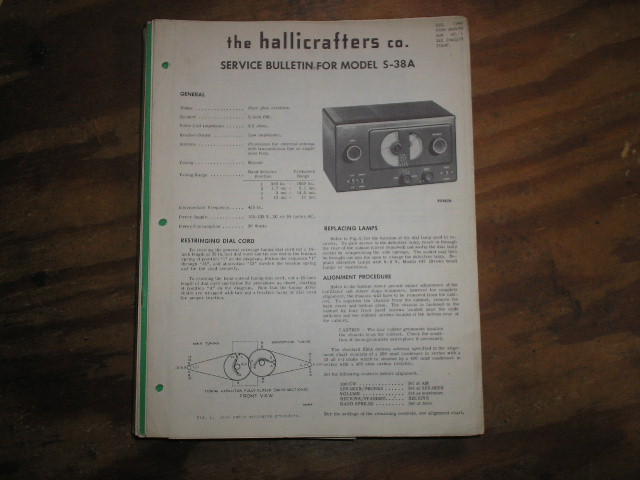 S-38A Receiver Service Manual  Hallicrafters